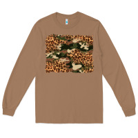 Toasted Coconut camouflage and leopard background Long Sleeve Tee - Artiststas