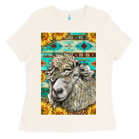Bone Western Lincoln Sheep Ladies Tee - LillyAllenDesigns