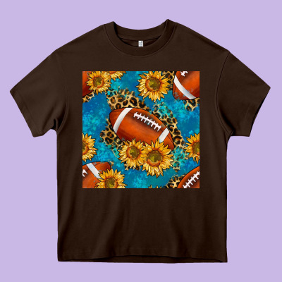 American Football With Leopard Heavy Core Tee Designed By Bundleandbundleshop