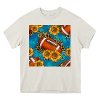 Cream american football with leopard Heavy Core Tee - BundleAndBundleShop