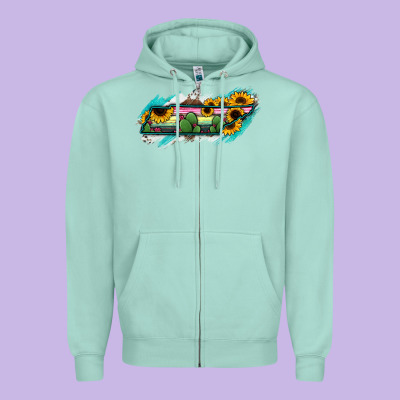 Tennessee Map Sunflower Cactus Serape Zipper Hoodie Designed By Ranaportraitstore
