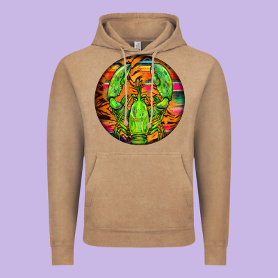 Lobster Round Vintage Hoodie Designed By Barkaloodesign