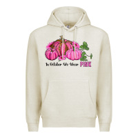 Oatmeal Heather in october we wear pink pumpkin and sunflowers Premium Hoodie - RanaPortraitStore