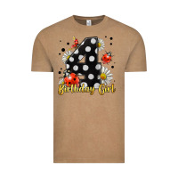 Vintage Coffee ladybug birthday girl age 4 Vintage Tee - LillyAllenDesigns