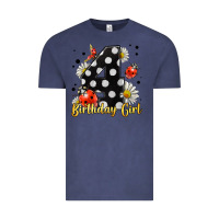 Vintage Denim ladybug birthday girl age 4 Vintage Tee - LillyAllenDesigns