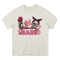 Cream Valentine Babe Valentine's Day Skull Heavy Core Tee - FaDigitalArtStudio
