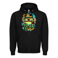 Black Alabama Map Sunflower Cactus Serape Zipper Hoodie - RanaPortraitStore