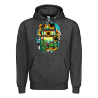 Charcoal Heather Alabama Map Sunflower Cactus Serape Zipper Hoodie - RanaPortraitStore