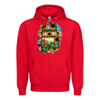 Red Alabama Map Sunflower Cactus Serape Zipper Hoodie - RanaPortraitStore