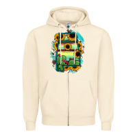 Sandshell Alabama Map Sunflower Cactus Serape Zipper Hoodie - RanaPortraitStore