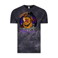Cloud Black Happy Halloween Vintage Tee - SublimationCraftShop