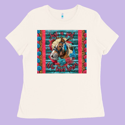 Just A Girl Who Loves Horses Ladies Tee Designed By Lillyallendesigns