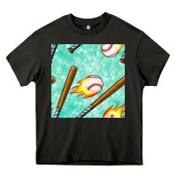 Asphalt baseball bat with thunders seamless pattern Heavy Core Tee - BundleAndBundleShop