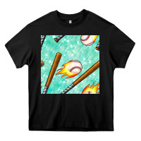 Black baseball bat with thunders seamless pattern Heavy Core Tee - BundleAndBundleShop