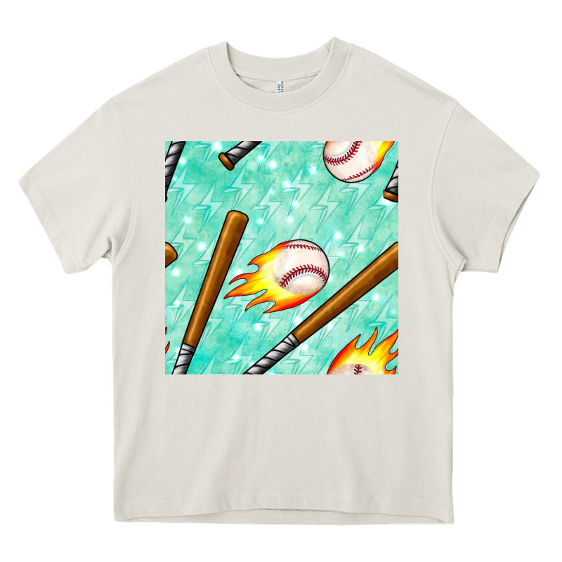 Baseball Bat With Thunders Seamless Pattern Heavy Core Tee by BundleAndBundleShop | Teevron