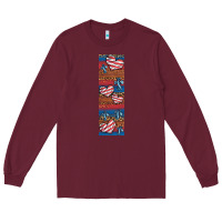 Burgundy usa flag and cross penwraps Long Sleeve Tee - Artiststas