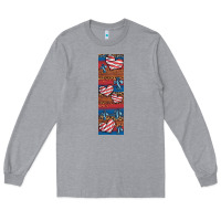 Heather Grey usa flag and cross penwraps Long Sleeve Tee - Artiststas