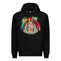 Black easter rabbit rainbow Premium Hoodie - BarkalooDesign