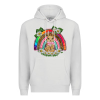 Dove Grey easter rabbit rainbow Premium Hoodie - BarkalooDesign