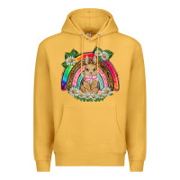 Mustard easter rabbit rainbow Premium Hoodie - BarkalooDesign