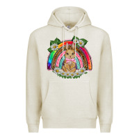 Oatmeal Heather easter rabbit rainbow Premium Hoodie - BarkalooDesign
