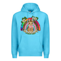 Ocean Blue easter rabbit rainbow Premium Hoodie - BarkalooDesign