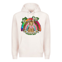 Pale Pink easter rabbit rainbow Premium Hoodie - BarkalooDesign