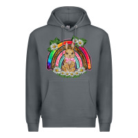Rock easter rabbit rainbow Premium Hoodie - BarkalooDesign