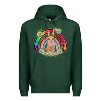 Sports Green easter rabbit rainbow Premium Hoodie - BarkalooDesign