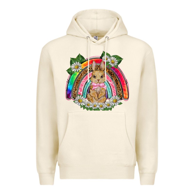 Easter Rabbit Rainbow Premium Hoodie by BarkalooDesign | Teevron