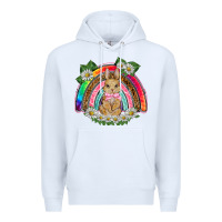 White easter rabbit rainbow Premium Hoodie - BarkalooDesign