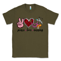 Army Green peace love nursing Classic Tee - Jasminsmagicworld