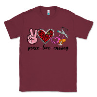 Burgundy peace love nursing Classic Tee - Jasminsmagicworld