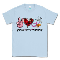 Dusty Blue peace love nursing Classic Tee - Jasminsmagicworld