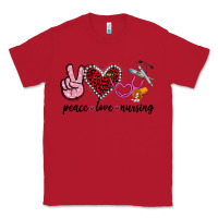 Red peace love nursing Classic Tee - Jasminsmagicworld