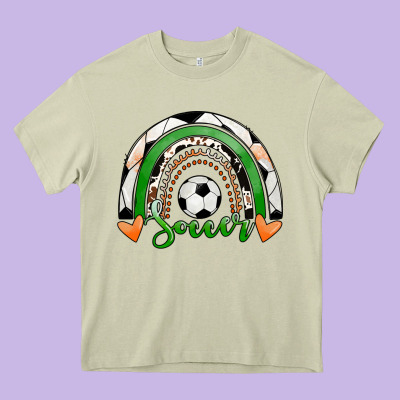 Soccer Rainbow Heavy Core Tee Designed By Ranaportraitstore