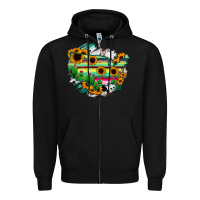 Black America Map Sunflower Cactus Serape Zipper Hoodie - RanaPortraitStore