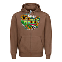 Chestnut America Map Sunflower Cactus Serape Zipper Hoodie - RanaPortraitStore