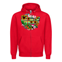 Red America Map Sunflower Cactus Serape Zipper Hoodie - RanaPortraitStore