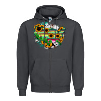 Smoke America Map Sunflower Cactus Serape Zipper Hoodie - RanaPortraitStore