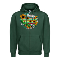 Sports Green America Map Sunflower Cactus Serape Zipper Hoodie - RanaPortraitStore