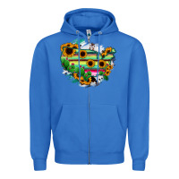 True Royal America Map Sunflower Cactus Serape Zipper Hoodie - RanaPortraitStore