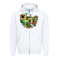 White America Map Sunflower Cactus Serape Zipper Hoodie - RanaPortraitStore