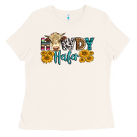 Bone Western Howdy Heifer With Simmental Cow Ladies Tee - LillyAllenDesigns