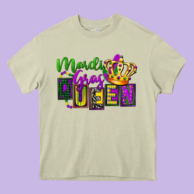 Mardi Gras Queen Heavy Core Tee Designed By Fadigitalartstudio