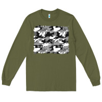 Army Green black and white camouflage background Long Sleeve Tee - Artiststas