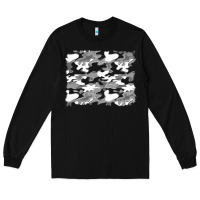 Black black and white camouflage background Long Sleeve Tee - Artiststas