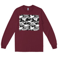 Burgundy black and white camouflage background Long Sleeve Tee - Artiststas