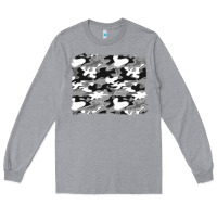 Heather Grey black and white camouflage background Long Sleeve Tee - Artiststas