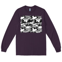 Plum black and white camouflage background Long Sleeve Tee - Artiststas